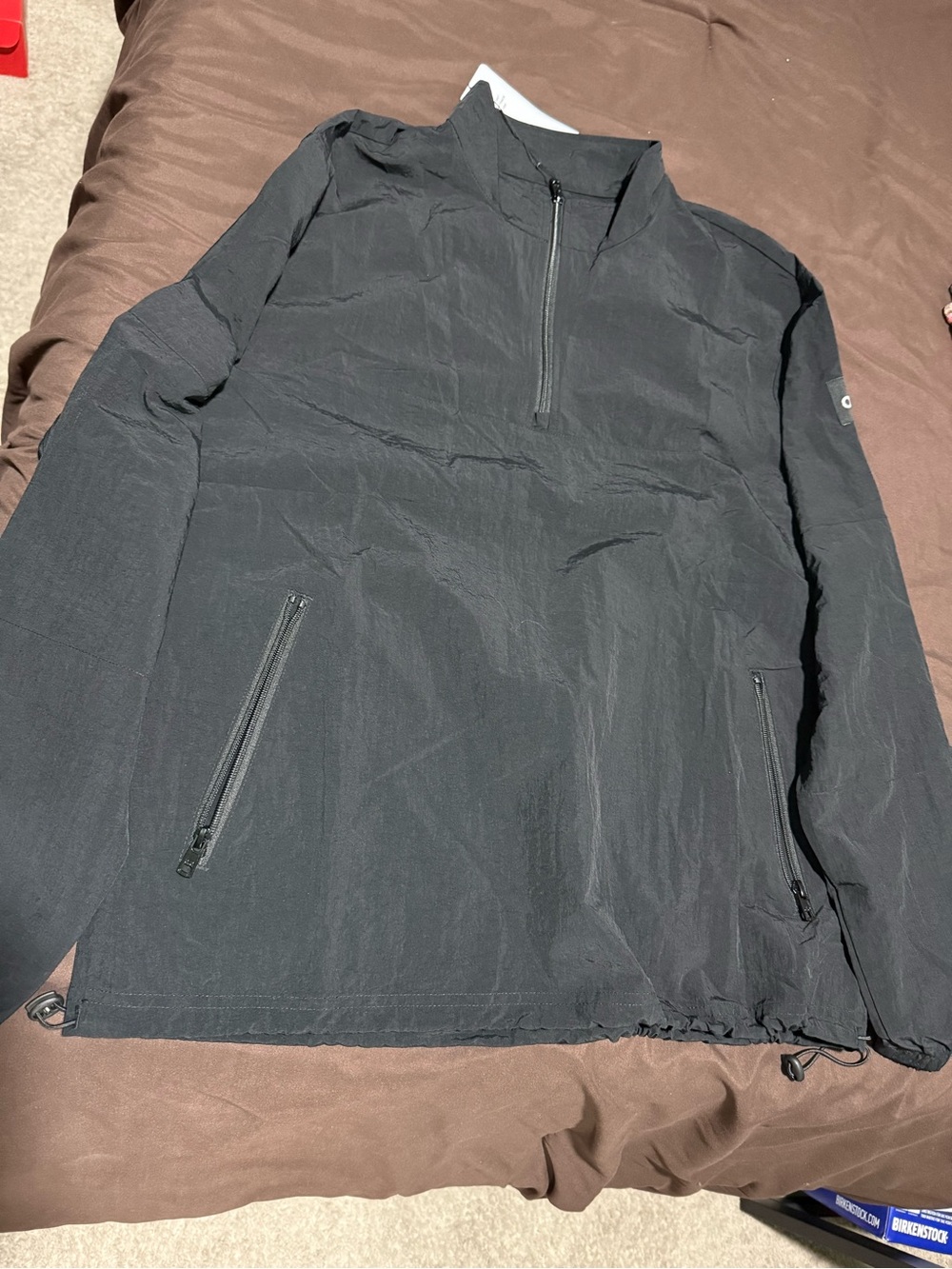 ALO Yoga Black Women's Lightweight Quarter-Zip Windbreaker